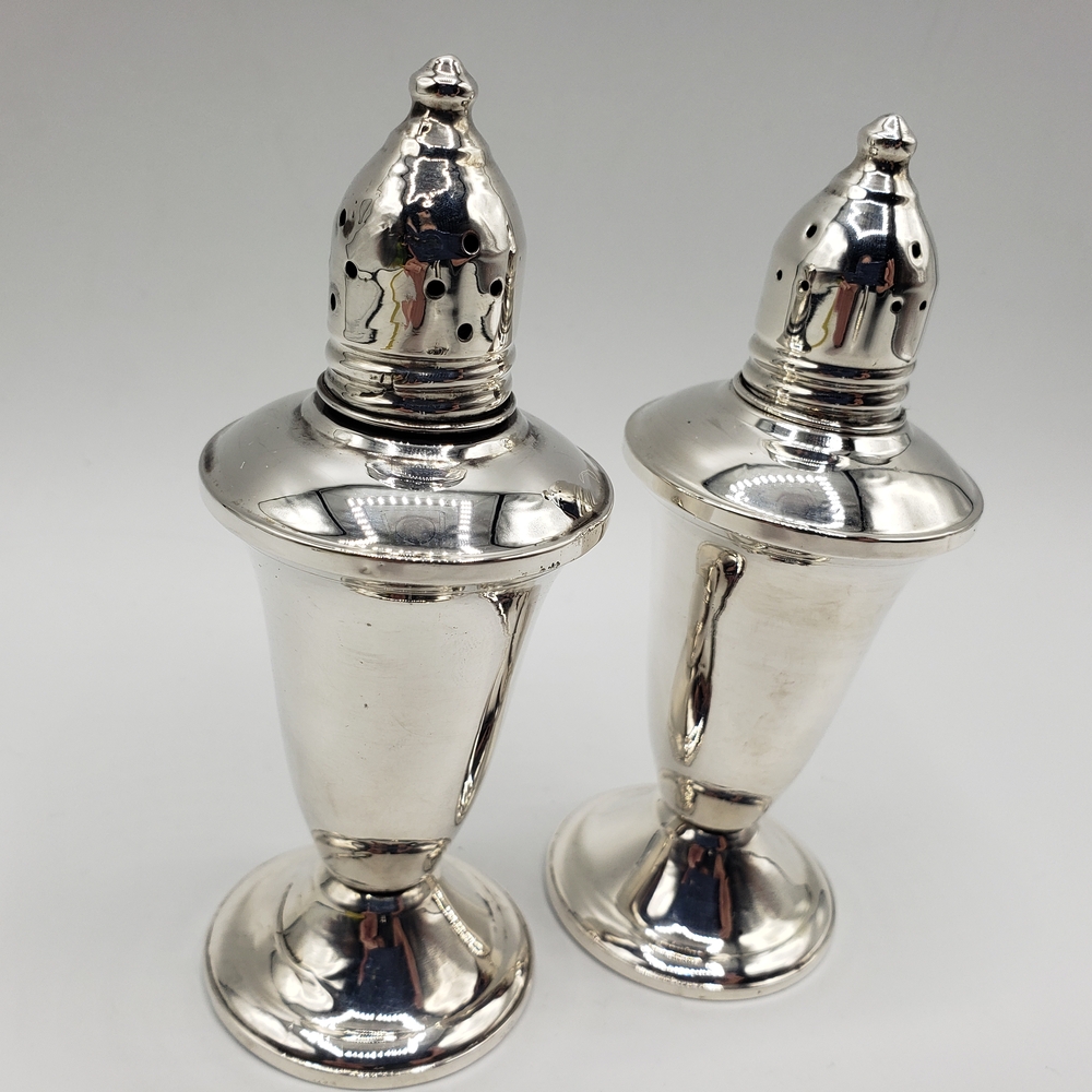 Classic Silver-Plated Salt and Pepper Shakers - Pair